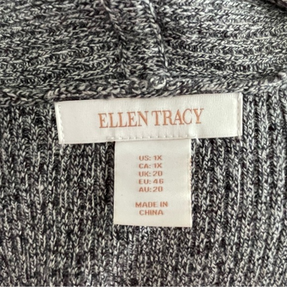 Ellen Tracy Long Sweater Vest- Black and White Mix- Size 1X - Picture 5 of 5